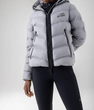 NEW EQUILINE cabry padded jacket in grey/patricia purple